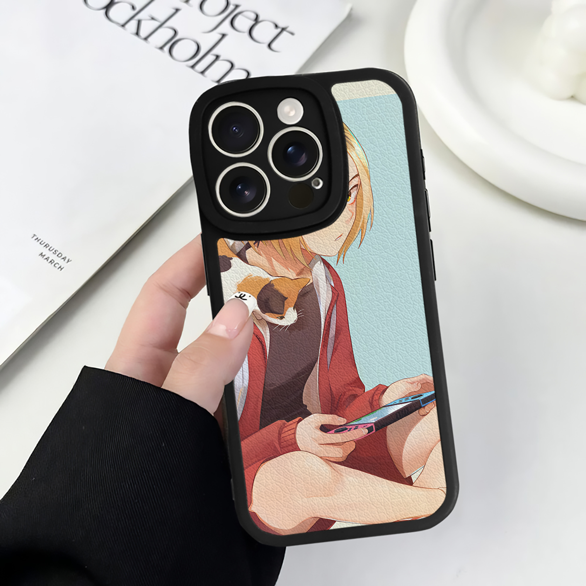 （画像用） ハイキュー!! Haikyu!! 【iPhone 16シリーズ対応】シリコンスマホケース（レザー調） 材質：シリコン